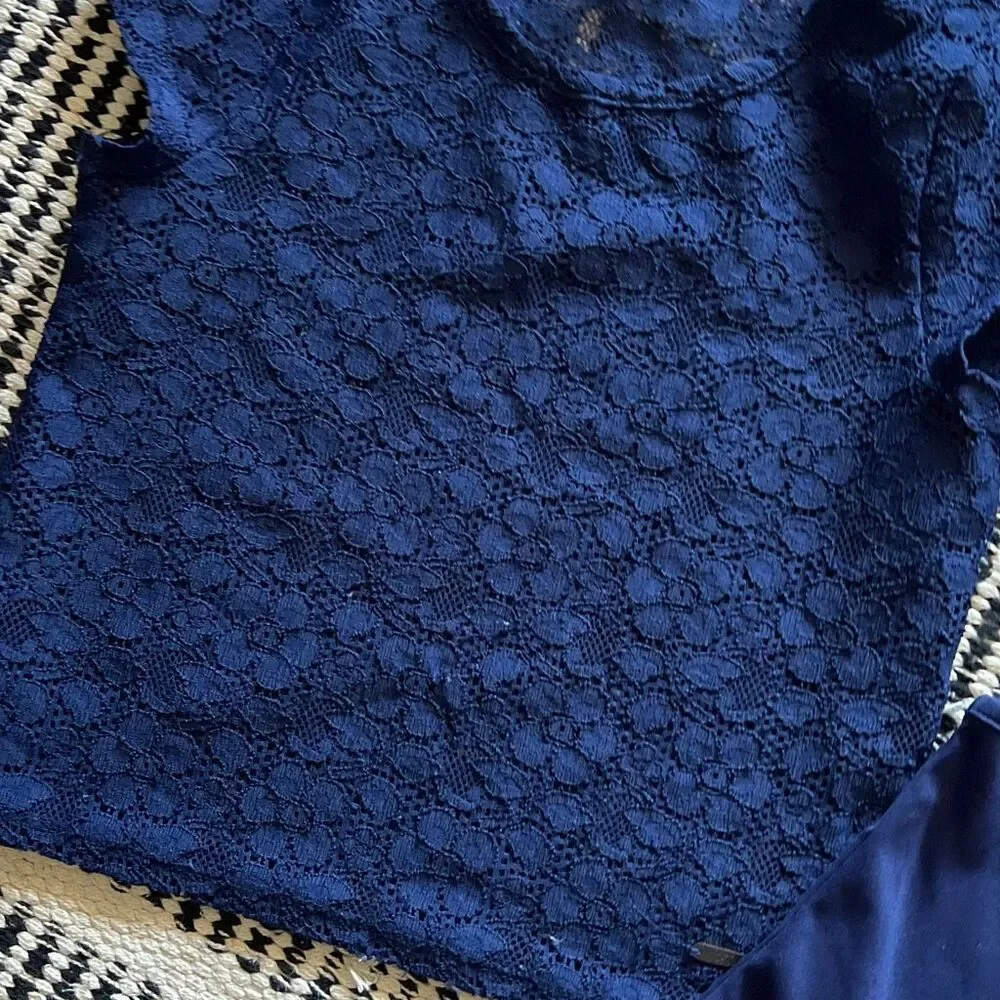 Justice size 8 Blue girls lace blouse